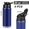 CHENGU 10 Pieces Water Bottle Bulk 20 oz Aluminum Reusable Bottles Lightweight Snap Lid Water Cups Easy Carry Leak Proof Travel Tumbler for Gym Sports Camping Hiking Fishing (Blue) view 2