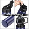 CHENGU 10 Pieces Water Bottle Bulk 20 oz Aluminum Reusable Bottles Lightweight Snap Lid Water Cups Easy Carry Leak Proof Travel Tumbler for Gym Sports Camping Hiking Fishing (Blue) view 4