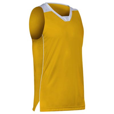 Prime Basketball Jersey, Youth Medium, Gold with White Trim