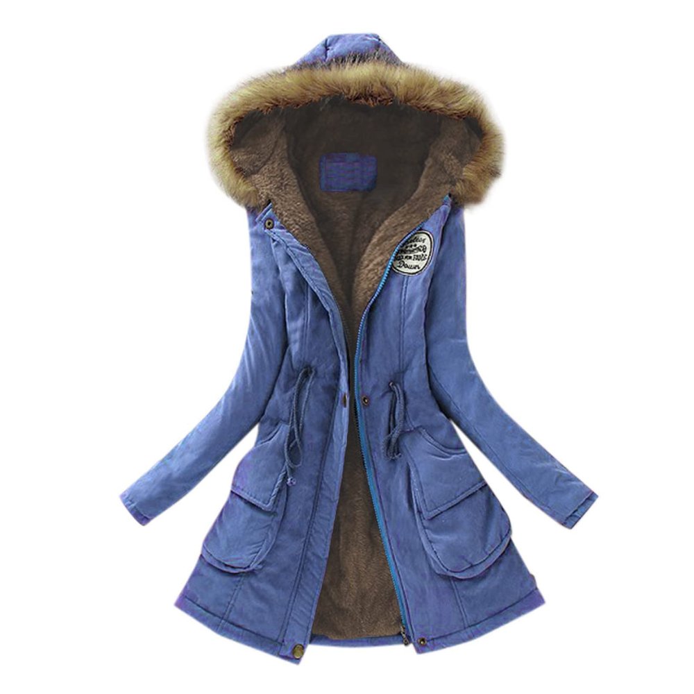 NaRHbrg Ladies Thicken Military Parka Jacket Womens Warm Fleece Cotton Coats Long Jacket Hooded Fashion Trench Coat Jacket