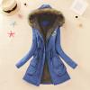 NaRHbrg Ladies Thicken Military Parka Jacket Womens Warm Fleece Cotton Coats Long Jacket Hooded Fashion Trench Coat Jacket view 2