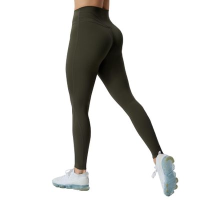 Aoxjox High Waisted Workout Leggings for Women Trinity Yoga Pants 26.5" (Olive Green, X-Large)