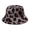 Fashion Winter Plush Fisherman Hat Warm Thick Fleece Faux Fur Bucket Hat Leopard Print Cap Snow Cozy Cow Bucket Hat view 1