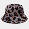 Fashion Winter Plush Fisherman Hat Warm Thick Fleece Faux Fur Bucket Hat Leopard Print Cap Snow Cozy Cow Bucket Hat view 2