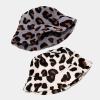 Fashion Winter Plush Fisherman Hat Warm Thick Fleece Faux Fur Bucket Hat Leopard Print Cap Snow Cozy Cow Bucket Hat view 4