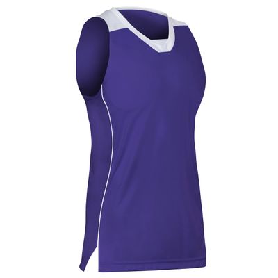Prime Basketball Jersey, Girl's Medium, Purple with White Trim