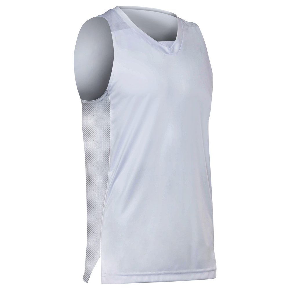 Prime Basketball Jersey, Youth Medium, White with White Trim