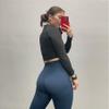 Aoxjox High Waisted Workout Leggings for Women Trinity Yoga Pants 26.5" (Navy, X-Small) view 3