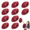 10Pcs pom poms Cheerleading Pom Poms Metallic Foil Cheer Pom Poms with Plastic Handle Plastic Cheerleader Pompoms for Party Team Spirit Sports Dance Football Basketball Cheer Kids Adults view 1