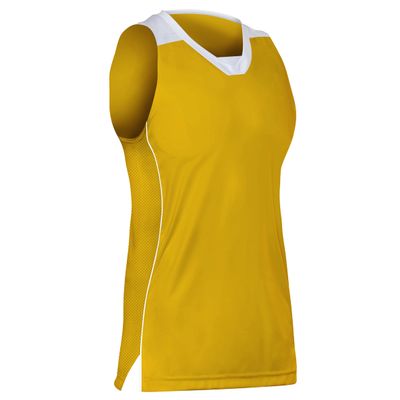 Prime Basketball Jersey, Women's Small, Gold with White Trim