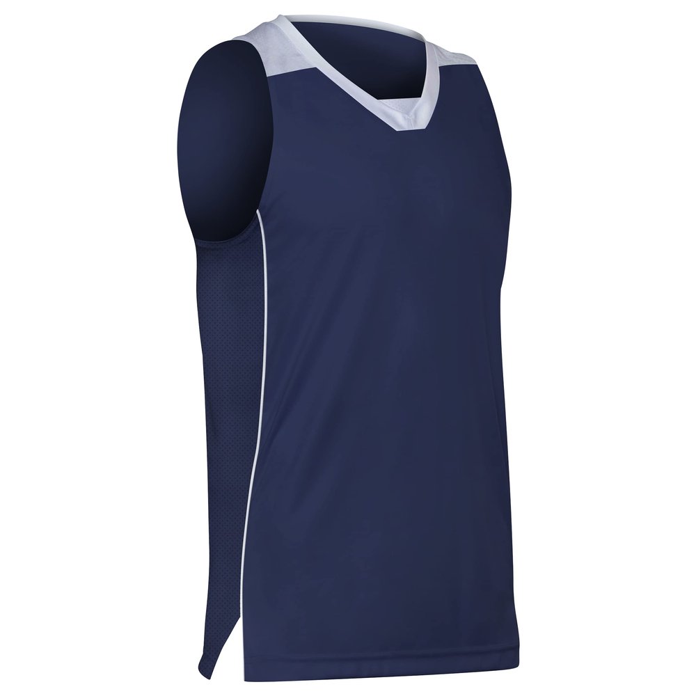 Prime Basketball Jersey, Youth Large, Navy Blue with White Trim