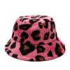 Fashion Winter Plush Fisherman Hat Warm Thick Fleece Faux Fur Bucket Hat Leopard Print Cap Snow Cozy Cow Bucket Hat view 1