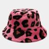 Fashion Winter Plush Fisherman Hat Warm Thick Fleece Faux Fur Bucket Hat Leopard Print Cap Snow Cozy Cow Bucket Hat view 2