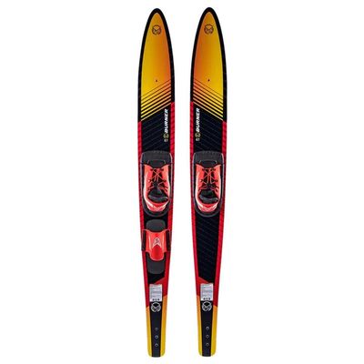 HO Sports Burner Combo Waterskis with Blaze Bindings, 61, 140 lbs+, Max Speed 26 mph, Gold/Black