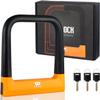 ICOCOPRO Anti Theft Heavy Duty Bicycle U Lock with 3 Keys, 18.76mm, Black, 5.32 in Width Inside Dimension view 1