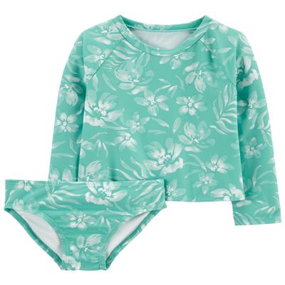 OshKosh B'Gosh Girls' Two-Piece Swimwear, Mint, 2T