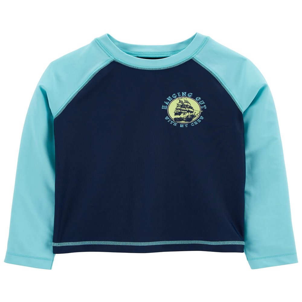 OshKosh B'Gosh boys Rashguard Rash Guard Shirt, Indigo Blue Aquaman, 4 US
