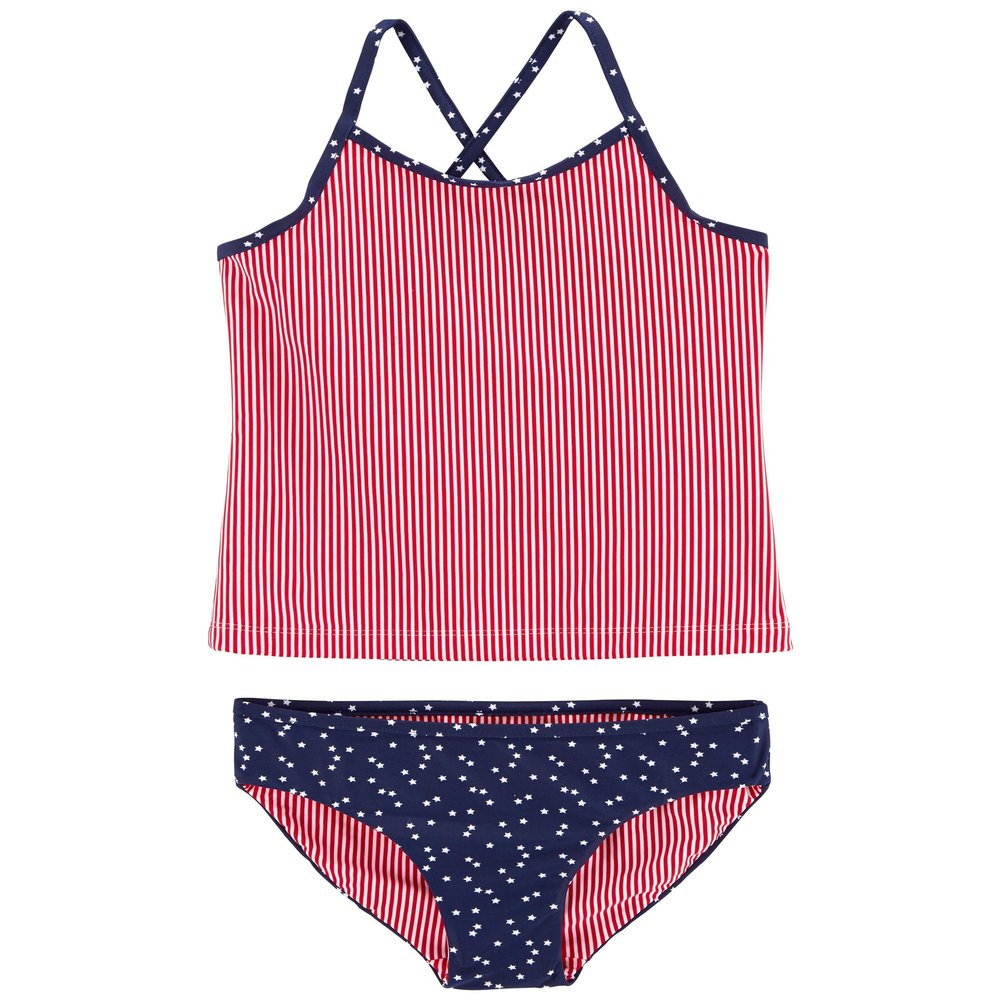 OshKosh B'Gosh Girls' Two-Piece Swimwear, Stars and Stripes, 8