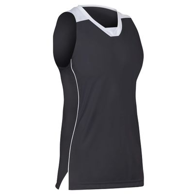 Prime Basketball Jersey, Women's 2X-Large, Black with White Trim