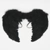JEATHA Girs Adults Feather Angel Wings Black White Fairy Wings Fancy Dress Costume for Masquerade Halloween Theme Party Black Size C One Size view 3