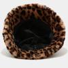Fashion Winter Plush Fisherman Hat Warm Thick Fleece Faux Fur Bucket Hat Leopard Print Cap Snow Cozy Cow Bucket Hat view 3