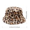 Fashion Winter Plush Fisherman Hat Warm Thick Fleece Faux Fur Bucket Hat Leopard Print Cap Snow Cozy Cow Bucket Hat view 4