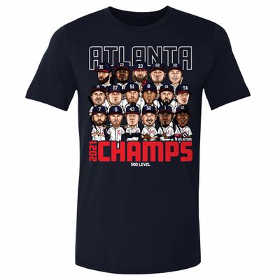 500 LEVEL Atlanta Baseball 2021 Champions Shirt (Cotton, XX-Large, True Navy) - Atlanta Baseball 2021 Champions WHT