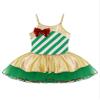 JEATHA Kids Girls Sleeveless Sequins Striped Christmas Fancy Dress Gymnastics Leotard Dance Costumes Green 4 view 3