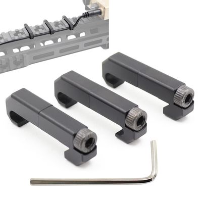 LThyzszb Tactical Light Pressure Switch Picatinny Cable Guides Aluminum 3 Pack, for Flashlight & Laser Tape Switch Cable Clips (Black)