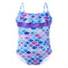 Yihuimin Girls Mermaid Princess One Piece Swimsuit Spaghetti Straps Backless Ruffles Bathing Suit Bikini Colorful Fish Scales 6 Years view 1