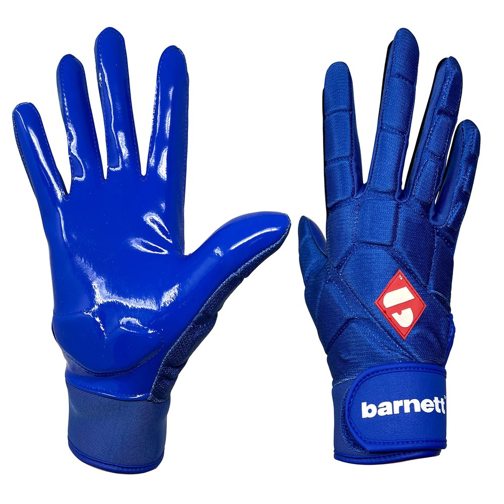 BARNETT FKG-03 Blue High Level Linebacker Football Gloves, LB, RB, TE (2XL)