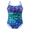 Yihuimin Girls Mermaid Princess One Piece Swimsuit Spaghetti Straps Backless Ruffles Bathing Suit Bikini Purple&Green Fish Scales 6 Years view 1