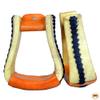 HILASON Horse Western Saddle Stirrup Rawhide Leather Stirrups Pair | for Barrel Racing Horses view 1