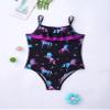 Yihuimin Girls Mermaid Princess One Piece Swimsuit Spaghetti Straps Backless Ruffles Bathing Suit Bikini Black Horse 6 Years view 4