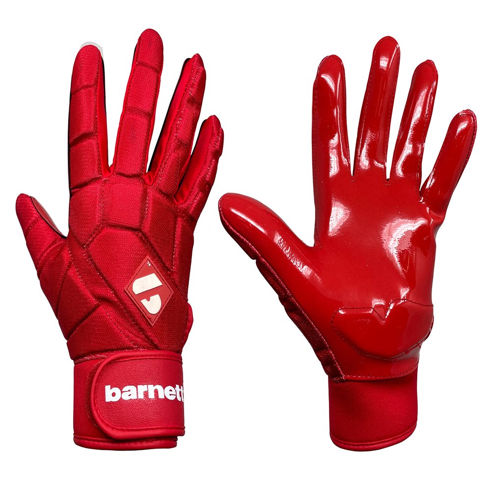 BARNETT FKG-03 Red High Level Linebacker Football Gloves, LB, RB, TE (M)