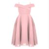 YONGHS Kids Flower Girls Dress Spaghetti Strap Off Shoulder Chiffon Bridesmaid Dress A Line Formal Long Gown Pink 12 Years view 1