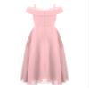 YONGHS Kids Flower Girls Dress Spaghetti Strap Off Shoulder Chiffon Bridesmaid Dress A Line Formal Long Gown Pink 12 Years view 2