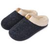 ULTRAIDEAS Mens Warm Fuzzy Slip On Slippers, Sherpa Lined House Shoes with Memory Foam for Indoor Outdoor, Mens Gifts for Winter (Upgrade Blue, Size 11-12) view 1
