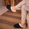 ULTRAIDEAS Mens Warm Fuzzy Slip On Slippers, Sherpa Lined House Shoes with Memory Foam for Indoor Outdoor, Mens Gifts for Winter (Upgrade Blue, Size 11-12) view 2