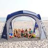UNP Easy Beach Tent 12 X 12ft Pop Up Canopy UPF50+ Tent with Side Wall, Ground Pegs, and Stability Poles, Sun Shelter Rainproof, Waterproof for Camping Trips, Backyard Fun, Party Or Picnics(Blue) view 1