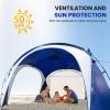 UNP Easy Beach Tent 12 X 12ft Pop Up Canopy UPF50+ Tent with Side Wall, Ground Pegs, and Stability Poles, Sun Shelter Rainproof, Waterproof for Camping Trips, Backyard Fun, Party Or Picnics(Blue) view 2