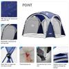 UNP Easy Beach Tent 12 X 12ft Pop Up Canopy UPF50+ Tent with Side Wall, Ground Pegs, and Stability Poles, Sun Shelter Rainproof, Waterproof for Camping Trips, Backyard Fun, Party Or Picnics(Blue) view 4