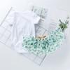 AGQT Infant Baby Girls My 1st St.patrick's Day Outfit Set 3pcs Skirt Set Short Sleeve Romper+Tutu Skirt+headband Letter Print Size 3-6 Months view 3