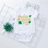 AGQT Infant Baby Girls My 1st St.patrick's Day Outfit Set 3pcs Skirt Set Short Sleeve Romper+Tutu Skirt+headband Letter Print Size 3-6 Months view 4