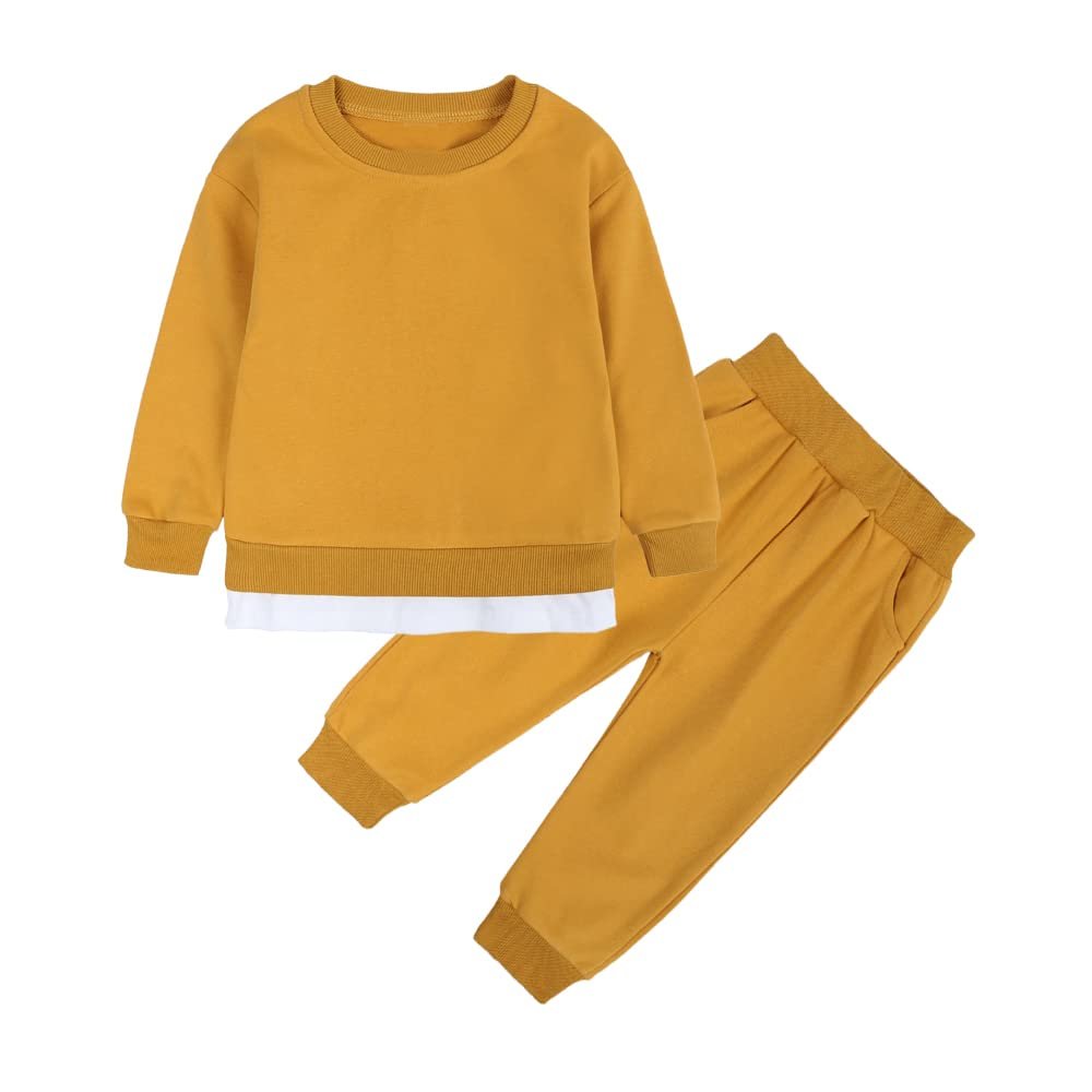 MYGBCPJS Kids Sweatsuits Long Sleeve Crew Neck Tee Shirt + Jogger Sweatpants Infant Baby 2 Pieces Fall Outfits Clothes