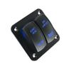 1pcs 5 Pin 2 Gang On-Off Rocker Switch Panel Kit Black Shell Blue LED Light bar Switch view 1