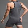 YONGHS Men's One Piece Tank Top Sleeveless Henley Jumpsuit Pajama Boxer Romper Underwear Sleepwear Dark Gray X-Large view 4