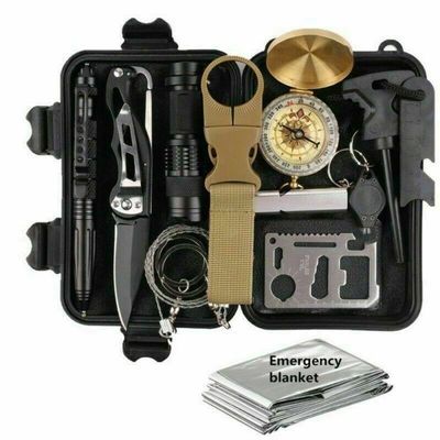 Vista Shops 14 in 1 Outdoor Emergency Survival Gear Kit Camping Tactical Tools SOS EDC Case