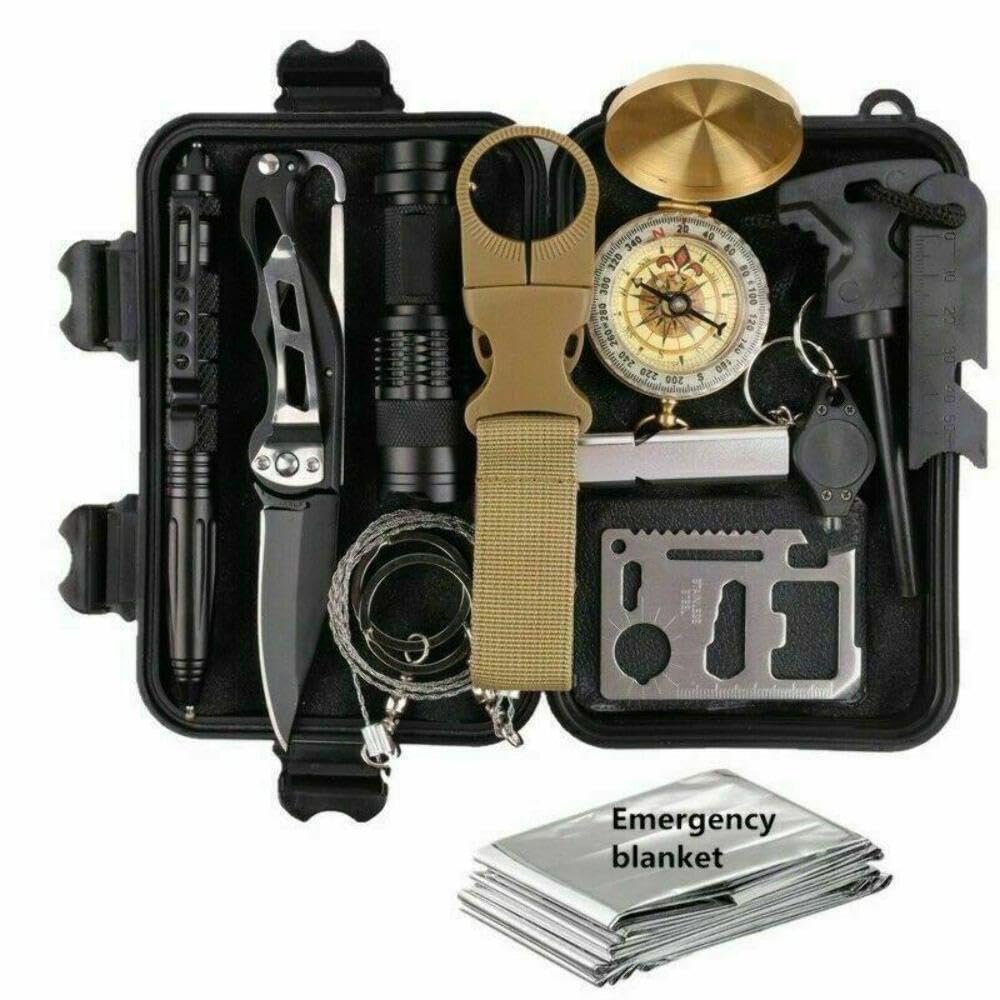 Vista Shops 14 in 1 Outdoor Emergency Survival Gear Kit Camping Tactical Tools SOS EDC Case