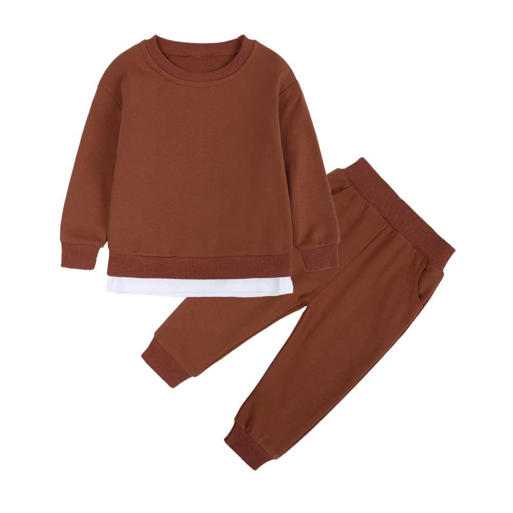 MYGBCPJS Kids Sweatsuits Long Sleeve Crew Neck Tee Shirt + Jogger Sweatpants Infant Baby 2 Pieces Fall Outfits Clothes